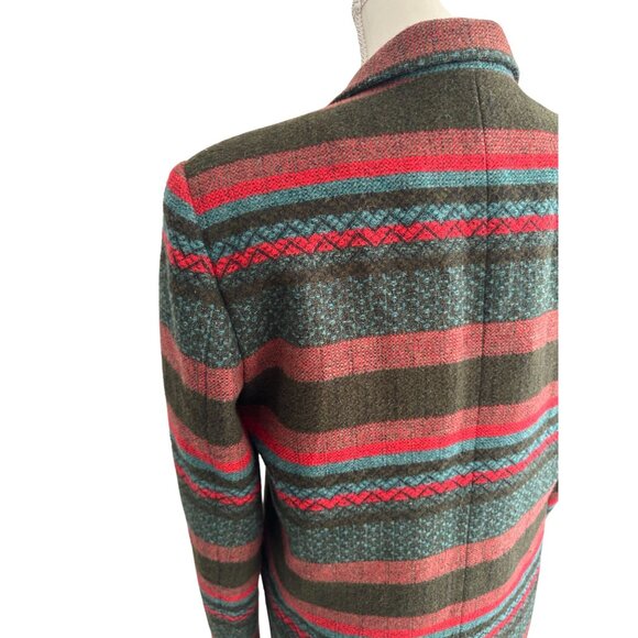 LAWRENCE BRUCE Vintage Wool Blend Striped Jacket Blazer Size 6 - Picture 7 of 7